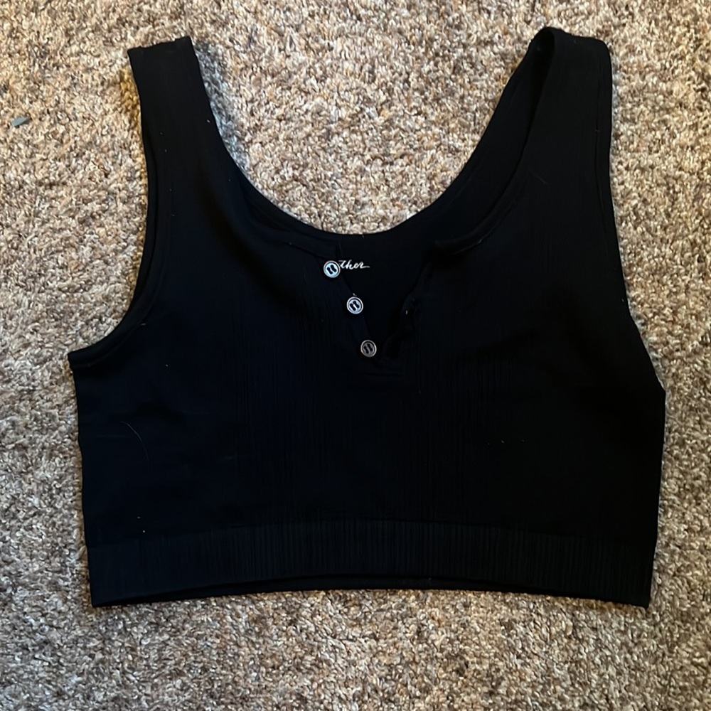 Black Cropped Tank Top